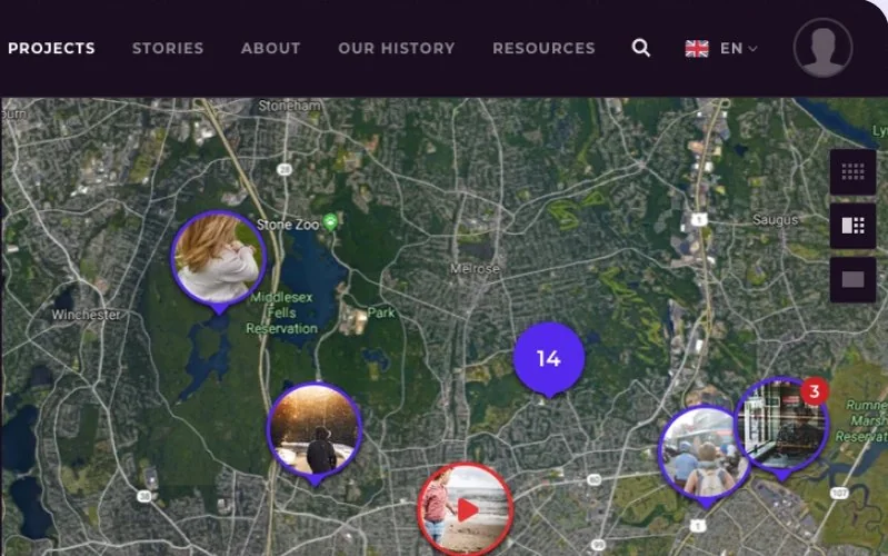 The Global Youth Day site showing a world map of registered service projects